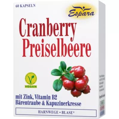 CRANBERRY PREISELBEERE Kapsler, 60 stk