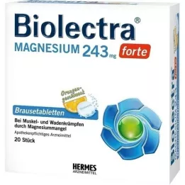 BIOLECTRA Magnesium 243 mg forte Orange brusetabletter, 20 stk