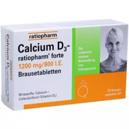 CALCIUM D3-ratiopharm forte brusetabletter, 20 stk