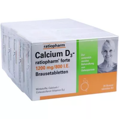 CALCIUM D3-ratiopharm forte brusetabletter, 100 stk