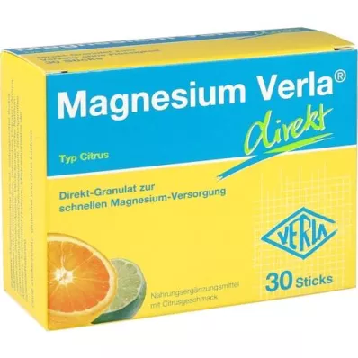 MAGNESIUM VERLA direkte granulat citrus, 30 stk