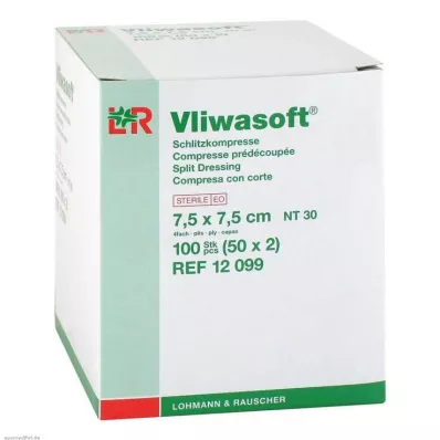 VLIWASOFT Spaltekompresser 7,5x7,5 cm sterile 4l, 50X2 stk VLIWASOFT Spaltekompresser 7,5x7,5 cm sterile 4l, 50X2 stk