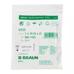 ASKINA Gazekompresser 5x5 cm sterile, 5X2 stk