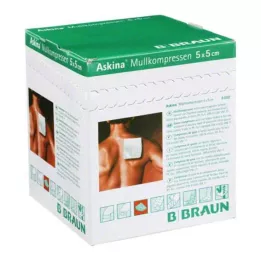 ASKINA Gazekompresser 5x5 cm sterile 8-fold, 25X2 stk