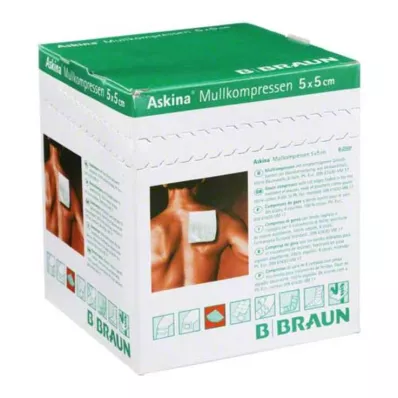 ASKINA Gazekompresser 5x5 cm sterile 8-fold, 25X2 stk