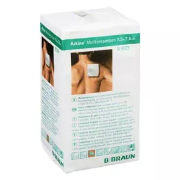 ASKINA Gazekompresser 7,5x7,5 cm usterile 8-fold, 100 stk