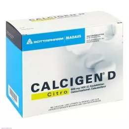 CALCIGEN D Citro 600 mg/400 I.E. tyggetabletter, 200 kapsler
