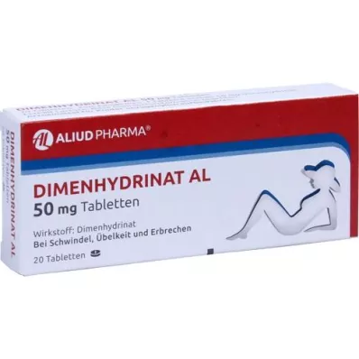 DIMENHYDRINAT AL 50 mg tabletter, 20 stk