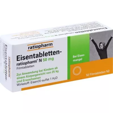 EISENTABLETTEN-ratiopharm N 50 mg filmovertrukne tabletter, 50 stk