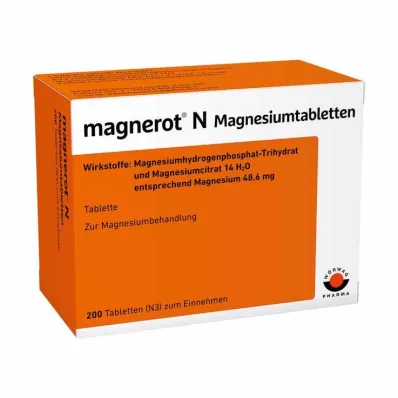 MAGNEROT N Magnesiumtabletter, 200 stk MAGNEROT N Magnesiumtabletter, 200 stk