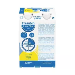 FRESUBIN 2 kcal Fibre DRINK Citrondrikkeflaske, 4X200 ml