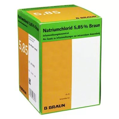 Natriumchlorid 5,85% Braun infusionsopløsning koncentrat, 20x100 ml