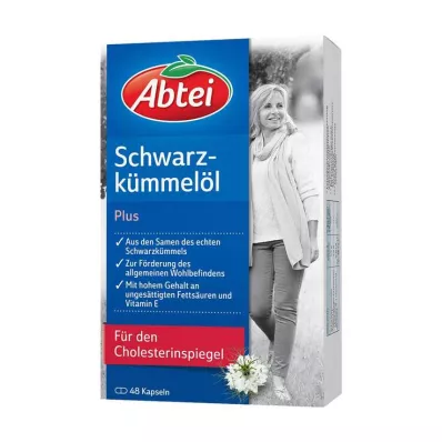 Abbey Black Cumin Oil Plus Kapsler, 48 stk