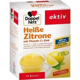 DOPPELHERZ hot lemon vitamin C+zinc granulat, 10 stk