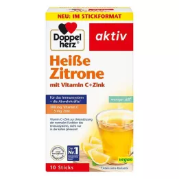 DOPPELHERZ hot lemon vitamin C+zinc granulat, 10 stk