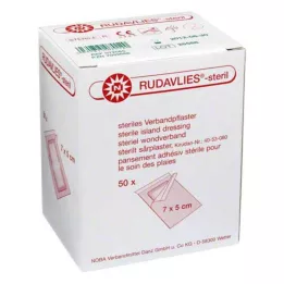 RUDAVLIES-sterile bandageplastre 5x7 cm, 50 stk