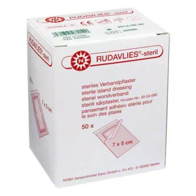 RUDAVLIES-sterile bandageplastre 5x7 cm, 50 stk