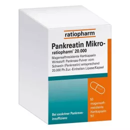 PANKREATIN Micro-ratio.20.000 mavesaft hårde kapsler, 50 stk