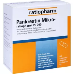 PANKREATIN Micro-ratio.20.000 mavesaft hårde kapsler, 200 stk