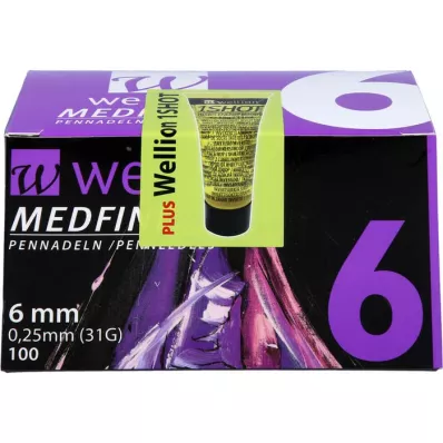 WELLION MEDFINE plus pennenåle 6 mm, 100 stk