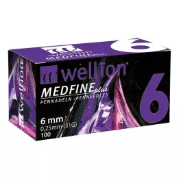 WELLION MEDFINE plus pennenåle 6 mm, 100 stk