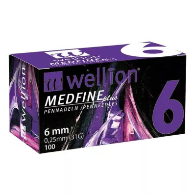 WELLION MEDFINE plus pennenåle 6 mm, 100 stk