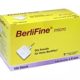 BERLIFINE mikronåle 0,25x5 mm, 100 stk