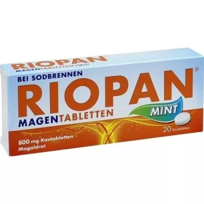 RIOPAN Mavetabletter Mint 800 mg tyggetabletter, 20 stk