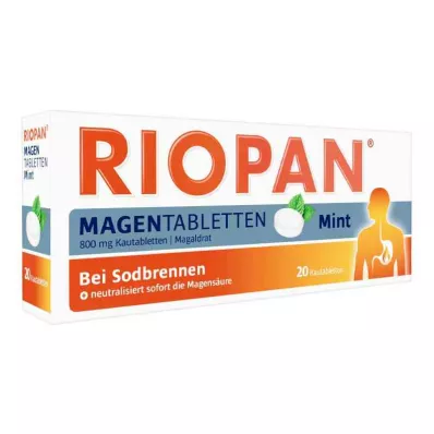 RIOPAN Mavetabletter Mint 800 mg tyggetabletter, 20 stk