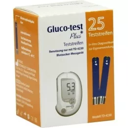 GLUCO TEST Plus blodsukker-teststrimler, 25 stk