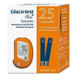 GLUCO TEST Plus blodsukker-teststrimler, 25 stk