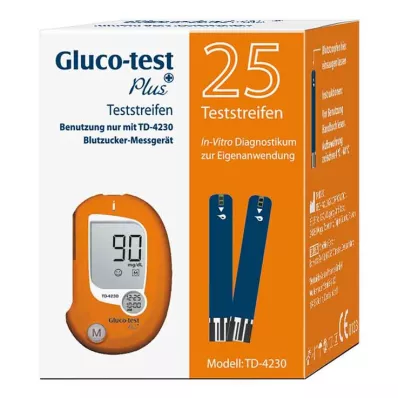 GLUCO TEST Plus blodsukker-teststrimler, 25 stk