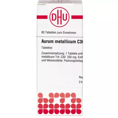 AURUM METALLICUM C 30 Tabletter, 80 Kapsler