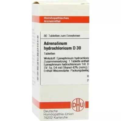 ADRENALINUM HYDROCHLORICUM D 30 tabletter, 80 kapsler