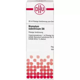 BISMUTUM SUBNITRICUM D 8 fortynding, 20 ml