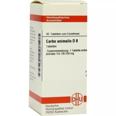 CARBO ANIMALIS D 8 tabletter, 80 kapsler