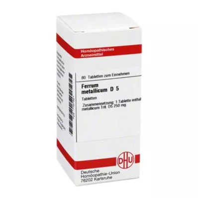 FERRUM METALLICUM D 5-tabletter, 80 kapsler