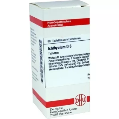 ICHTHYOLUM D 6 tabletter, 80 kapsler