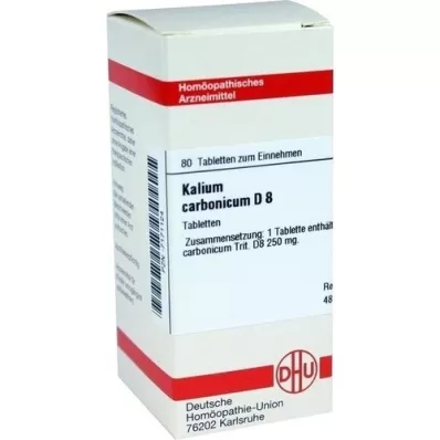 KALIUM CARBONICUM D 8 tabletter, 80 kapsler
