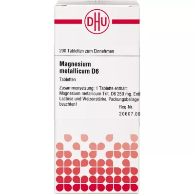 MAGNESIUM METALLICUM D 6 tabletter, 200 kapsler