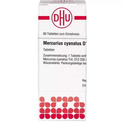 MERCURIUS CYANATUS D 12 tabletter, 80 kapsler