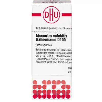 MERCURIUS SOLUBILIS Hahnemanni D 100 kugler, 10 g