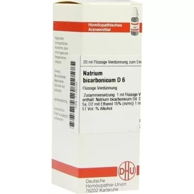 NATRIUM BICARBONICUM D 6 fortynding, 20 ml