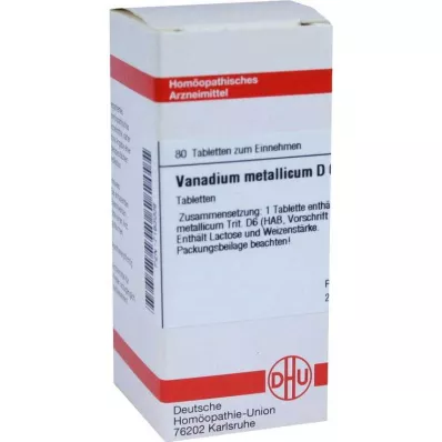 DHU Vanadium metallicum D 6 tabletter, 80 stk