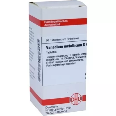 VANADIUM METALLICUM D 6 tabletter, 80 kapsler