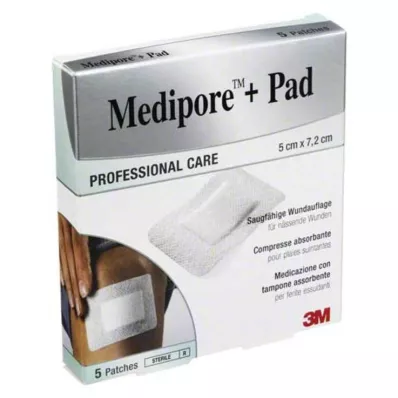 MEDIPORE+Pad 3M 5x7,2cm 3562NP Plaster, 5 stk