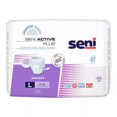 SENI Active Plus inkontinenstrusser til engangsbrug L, 10 stk