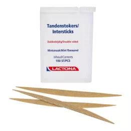 ZAHNHÖLZER Lactona Intersticks mint double-ended, 100 stk