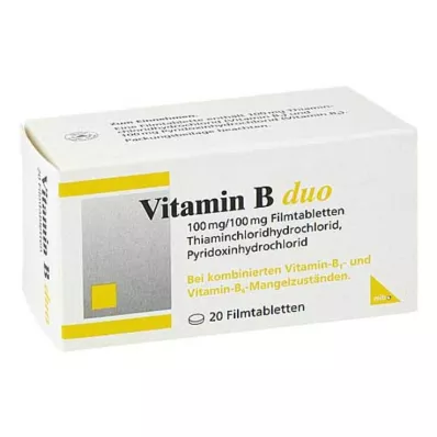 VITAMIN B DUO Filmovertrukne tabletter, 20 stk