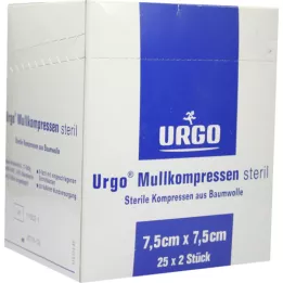 URGO MULLKOMPRESSEN 7,5x7,5 cm steril, 25X2 stk